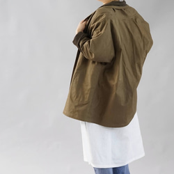 【5着限定価格】ショールカラー カーディガン  二重織 cotton100%/アドーブブラウン b14-31 6枚目の画像