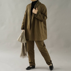 【5着限定価格】ショールカラー カーディガン  二重織 cotton100%/アドーブブラウン b14-31 8枚目の画像