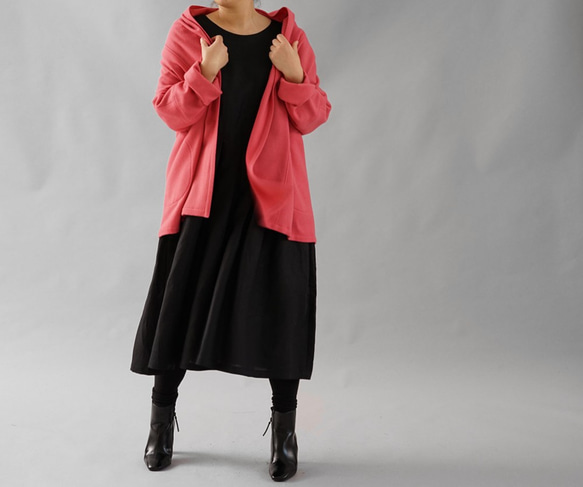 【Wafu】柔軟羊毛100％禮帽梳理女郎蝙蝠袖披肩顏色/ eos粉紅色B 14  -  32 第3張的照片