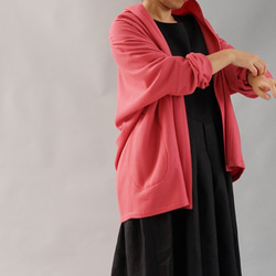 【Wafu】柔軟羊毛100％禮帽梳理女郎蝙蝠袖披肩顏色/ eos粉紅色B 14  -  32 第8張的照片