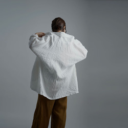 【wafu】Linen Cardigan　トッパーカーディガン ハンドワッシャー /ホワイト h014a-wht2 5枚目の画像