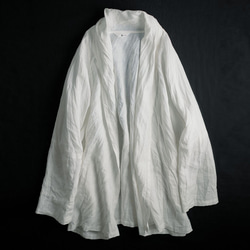 【wafu】Linen Cardigan　トッパーカーディガン ハンドワッシャー /ホワイト h014a-wht2 10枚目の画像