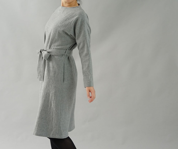 【Wafu】Tama Rosa羊毛100％連衣裙內襯吊帶肩帶Feltner /灰色a41-47 第6張的照片