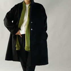 [Wafu]羊毛大衣100％Chester大衣總襯裡規格大衣定制/黑色b22  -  62 第1張的照片