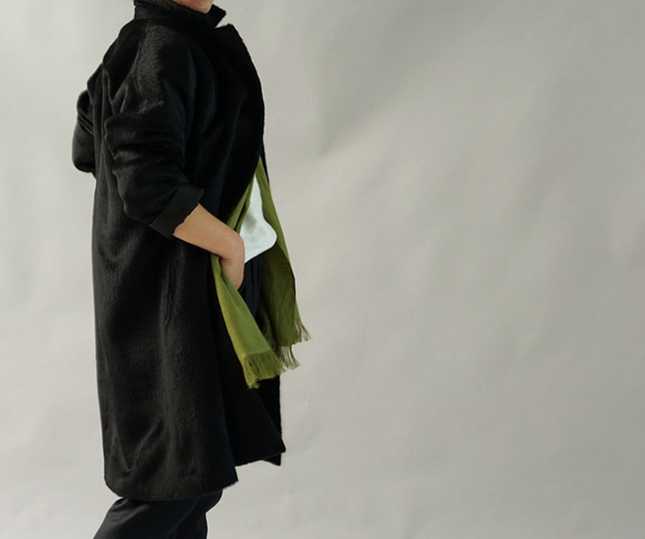 [Wafu]羊毛大衣100％Chester大衣總襯裡規格大衣定制/黑色b22  -  62 第3張的照片