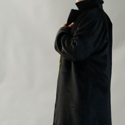 [Wafu]羊毛大衣100％Chester大衣總襯裡規格大衣定制/黑色b22  -  62 第6張的照片