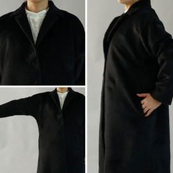 [Wafu]羊毛大衣100％Chester大衣總襯裡規格大衣定制/黑色b22  -  62 第10張的照片