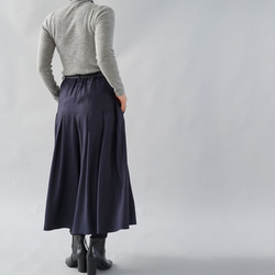 [Wafu] Toromi斜紋亞麻褲縐（哈瑪）褲子西部橡膠腰帶環/海軍b002c-neb1 第2張的照片