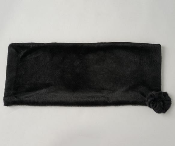 [Wafu] 2點設置羊毛100％頭和shshu正式脖子溫暖/黑色z006a-bck3 第8張的照片