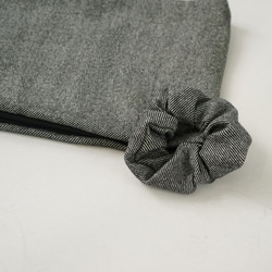 【Wafu】2件套羊毛圍巾和shuukashimiya＆羊毛圍脖保暖/黑色×白色k01-05 第9張的照片