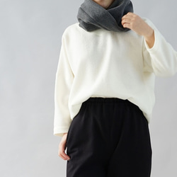 【Wafu】Atsushi Melton Wool 100％Snood Neck保暖圍巾/炭灰色k01-07 第1張的照片