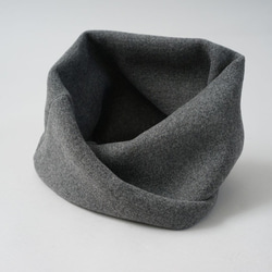 【Wafu】Atsushi Melton Wool 100％Snood Neck保暖圍巾/炭灰色k01-07 第4張的照片