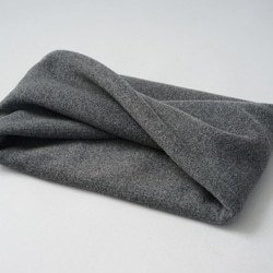 【Wafu】Atsushi Melton Wool 100％Snood Neck保暖圍巾/炭灰色k01-07 第8張的照片