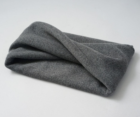 【Wafu】Atsushi Melton Wool 100％Snood Neck保暖圍巾/炭灰色k01-07 第8張的照片