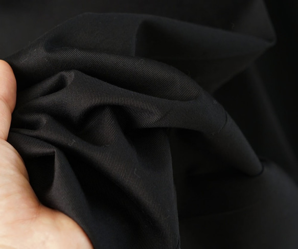 【限量!!】棉質彈力Hakama褲子西部橡膠腰帶圈口袋/黑色b002f-bck2 第5張的照片