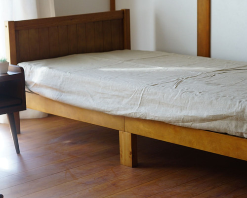 リネンフラットシーツ　シングル ナチュラル オーガニックリネン・フラットシーツ」【シングル】 &「オーガニック