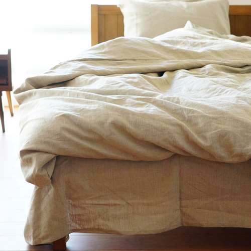 リネンフラットシーツ　シングル ナチュラル オーガニックリネン・フラットシーツ」【シングル】 &「オーガニック