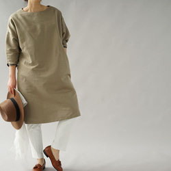 【Wafu】&lt;學徒作品&gt;純棉亞麻連身裙Dolman Sleeve / Dusty Olive a008a-dov3 第7張的照片