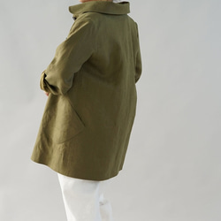 [Wafu]中厚亞麻大衣外套剋星棕色大衣/橄欖x黃色橡膠H011A-OLV2 第3張的照片