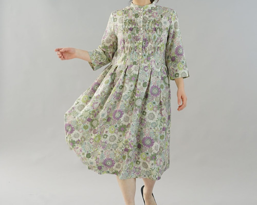 wafu+】在庫限りで再販不可 リバティ 麻 リネン ワンピース スタンド