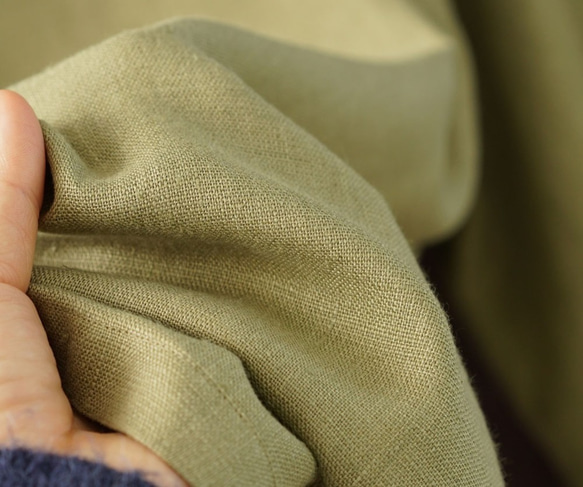 【和服】中厚亞麻 Samue Zen Haori Bell 袖開衫男女通用/鳶尾綠 h037a-ign3 第5張的照片