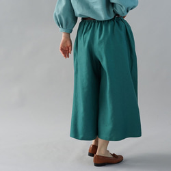 [Wafu]中厚的亞麻布褲子闊疤痕裙褲闊腿褲/帝國綠色B002A-EGN2 第4張的照片