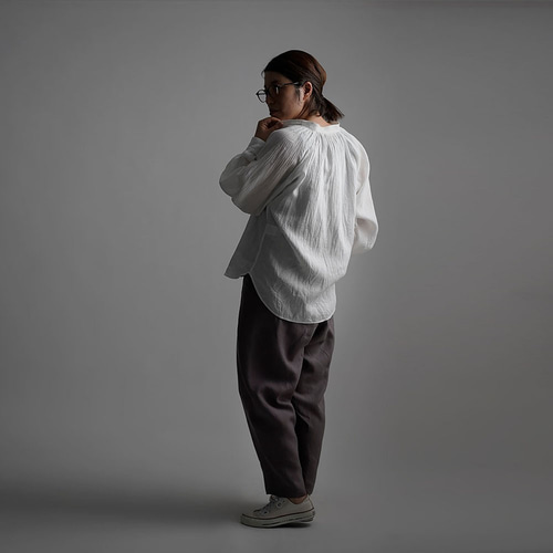 雅亜麻 linen shirt リネンシャツ リネンブラウス 60番手 ハンド