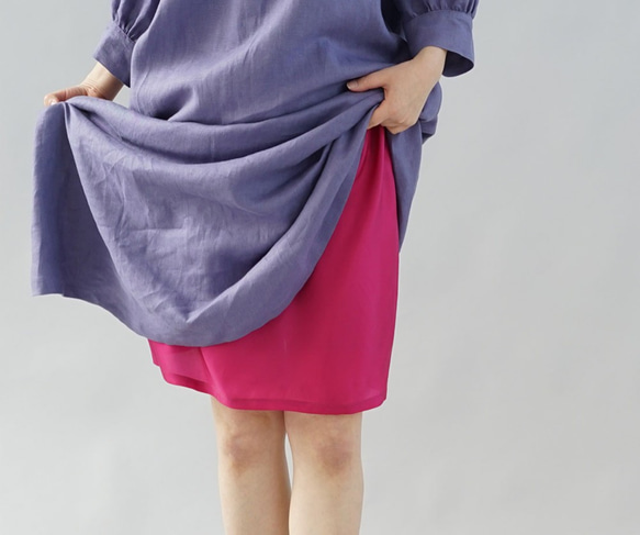 【お試し品！】日本が誇るすごい繊維 ベンベルグ キュプラ ペチコート ペチスカート / ピンク p008a-pnk1 2枚目の画像