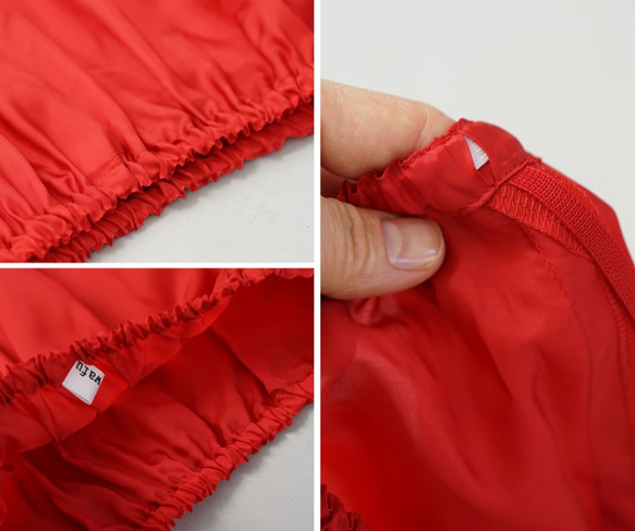 [試用！ -日本驚人的纖維本伯格銅杯襯裙襯裙/紅色p008a-red1 第4張的照片
