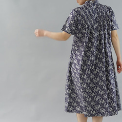 [Wafu]自由一件卡佩爾針褶連衣裙Eternal Tanah Lawn / Chapel Navy a081m- 第3張的照片
