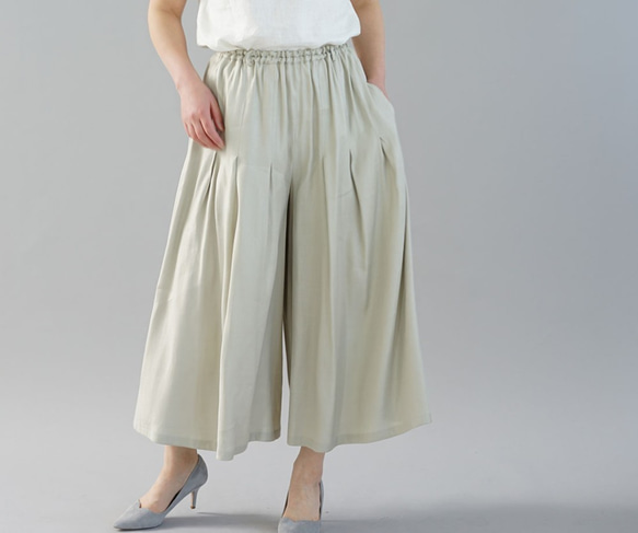 wafu リネン　ロングパンツ　ウエストゴム　ベージュ wafu リネン ロングパンツ ウエストゴム ベージュ