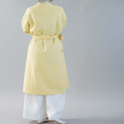 【和服】中厚亞麻外套 Haori 無色落肩禮服/Jeanne Paille h022a-jpy2 第3張的照片