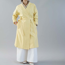 【和服】中厚亞麻外套 Haori 無色落肩禮服/Jeanne Paille h022a-jpy2 第4張的照片