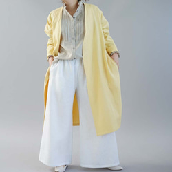 【和服】中厚亞麻外套 Haori 無色落肩禮服/Jeanne Paille h022a-jpy2 第6張的照片