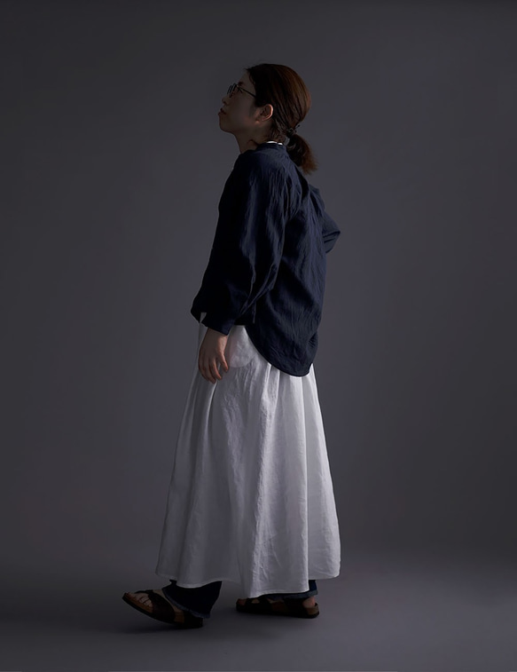 【Wafu】雅亞麻亞麻襯衫薄60號手洗器/Konjo t034a-kju1 第2張的照片