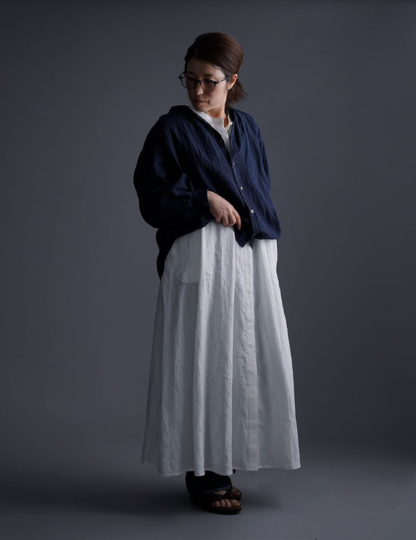 【Wafu】雅亞麻亞麻襯衫薄60號手洗器/Konjo t034a-kju1 第6張的照片