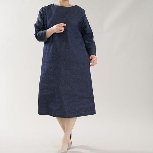 [wafu] Linen Dress デニム ワンピース /インディゴ wafu] Linen Dress デニム ワンピース /インディゴ - メルカリ