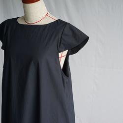 [限定wafu]淺色高密度棉質連衣裙無袖/深海軍藍[免費] a083a-tnb1 第3張的照片