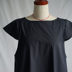 [限定wafu]淺色高密度棉質連衣裙無袖/深海軍藍[免費] a083a-tnb1 第1張的照片