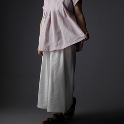 【wafu】雅亜麻 blouse 2重ヒダのリネンブラウス 薄地 / 桜色(さくらいろ) t039a-sak1 4枚目の画像