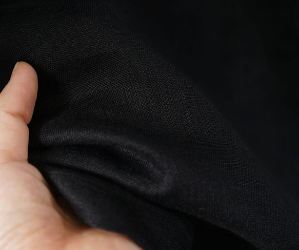 【wafu】中厚 リネン Tシャツ ブラウス トップス ラグランスリーブ / ブラック t038a-bck2 5枚目の画像