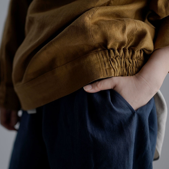 【wafu】Linen Pants 裾タック ボトムス リネンパンツ ヨガパンツ/留紺(とめこん) b013a-tmk1 7枚目の画像