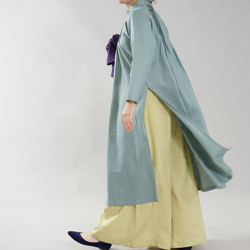 ハンドメイド 作家様 リネンワンピース ハンドメイド作家さま☆リネン