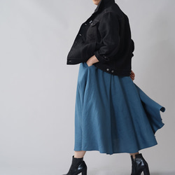 【wafu】リネン100% 帆布 Gジャン 男女兼用 ユニセックス トラッカージャケット/ブラック h051a-bck2 8枚目の画像