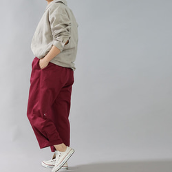 [wafu簡介]褶pants褲棉亞麻寬鬆寬腰橡膠/引擎b013c-enj2 第8張的照片