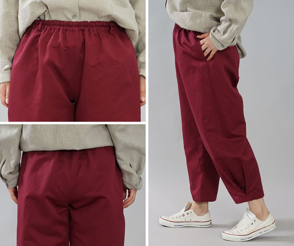 [wafu簡介]褶pants褲棉亞麻寬鬆寬腰橡膠/引擎b013c-enj2 第10張的照片