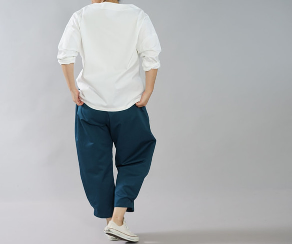 [wafu簡介] Tack Pants Cotton亞麻休閒寬腰橡膠/阿卡普爾科b013c-acp2 第2張的照片