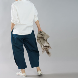 [wafu簡介] Tack Pants Cotton亞麻休閒寬腰橡膠/阿卡普爾科b013c-acp2 第8張的照片