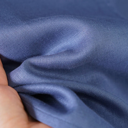 [有不均勻的染色]輕質亞麻短上衣開襟衫V領長袖haori /蔚藍h001b-cbn1 第5張的照片