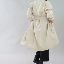 【和服】中厚亞麻外套 Haori 無色落肩禮服 / Flax natural h022a-amn2 第7張的照片